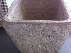 fake rock plant
pot