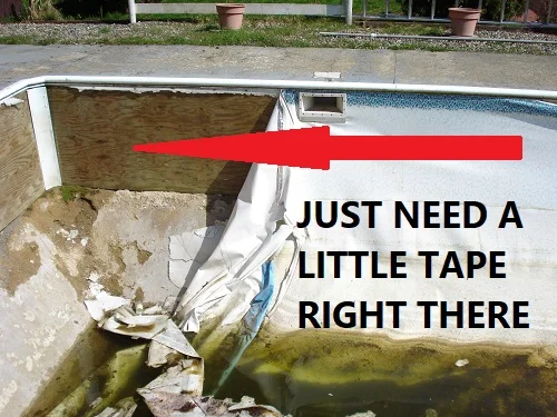 taping holes in a vinyl pool liner