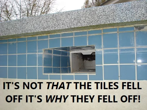 tile falling off in pool