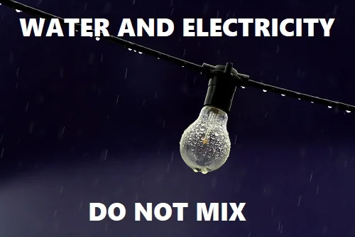 electrical wires close to pool