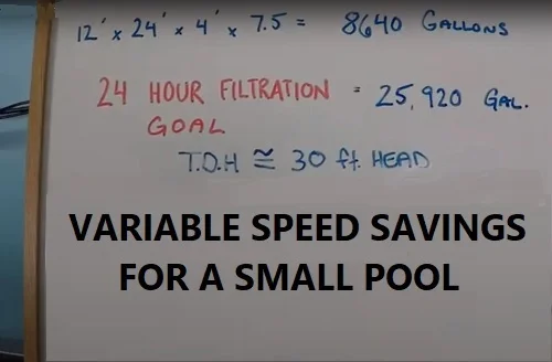 Variable speed savings for small pools