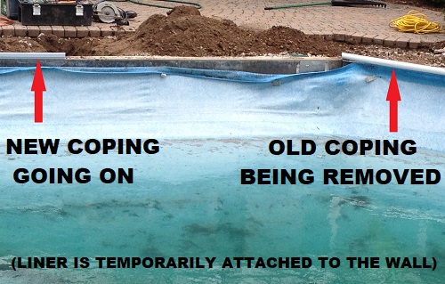 pool coping installation