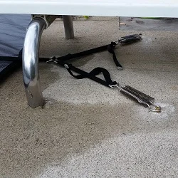 rectangle pool with 

diving board safety cover installation progress pictures