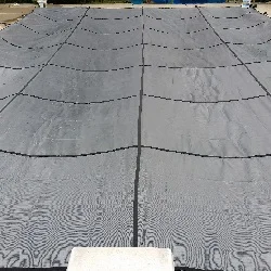 rectangle pool with diving 

board safety cover installation progress pictures