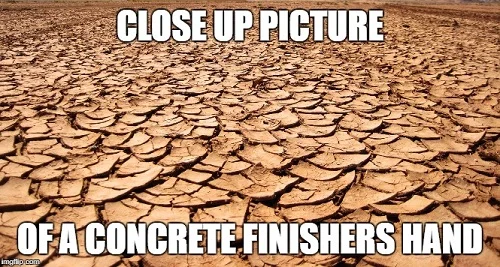 dry hands from concrete