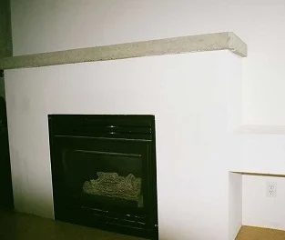 plain drywall fireplace