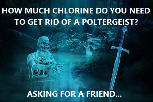 haunted forest swimming pool water