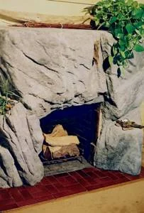 artificial rock fireplace