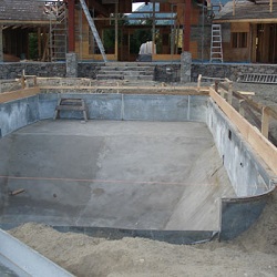 converting a vinyl pool to 

concrete
