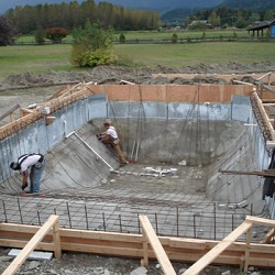 steel rebar installation for 

concrete pool