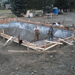steel rebar installation for 

concrete pool