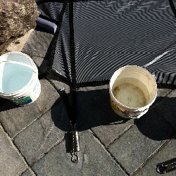 safety cover installation with
waterfall progress pics