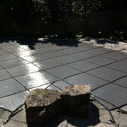 safety cover installation
with waterfall progress pics