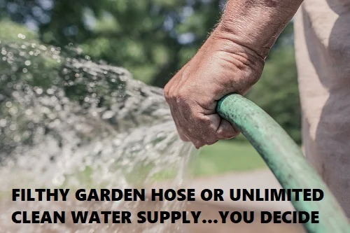 drinking out of a hose