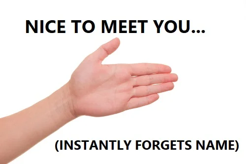 Nice to meet you, forgets name instantly