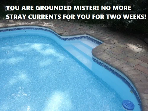 incorrect method of grounding a pool