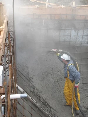 swimming pool shotcrete application