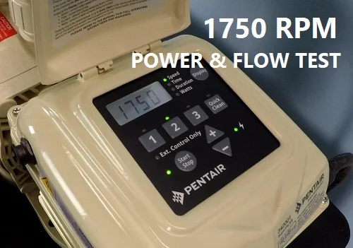 Pentair SuperFlo 1/2 Speed Test (1750 RPM)
