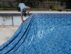 hanging a pool liner 