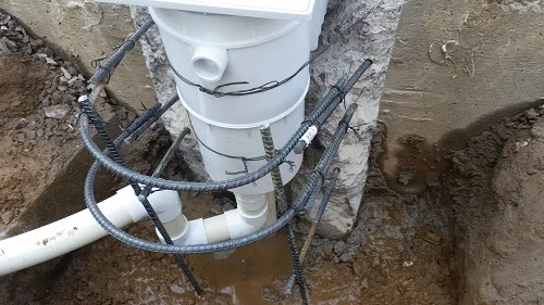 Install concrete pool skimmer