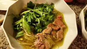 building layers to a pho bowl