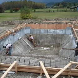 steel rebar installation for
concrete pool