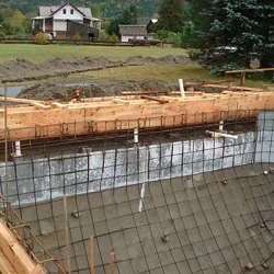 steel rebar installation for
concrete pool