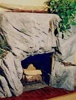 fake rock fireplace cover