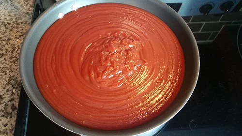 warm ketchup and tomato paste
