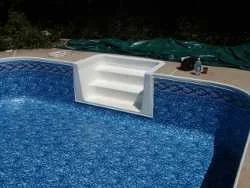 cutting out liner around steps