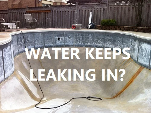 Empty vinyl pool keeps filling with water