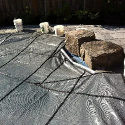 safety cover installation 

with waterfall progress pics