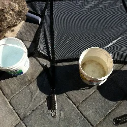 safety cover installation with 

waterfall progress pics